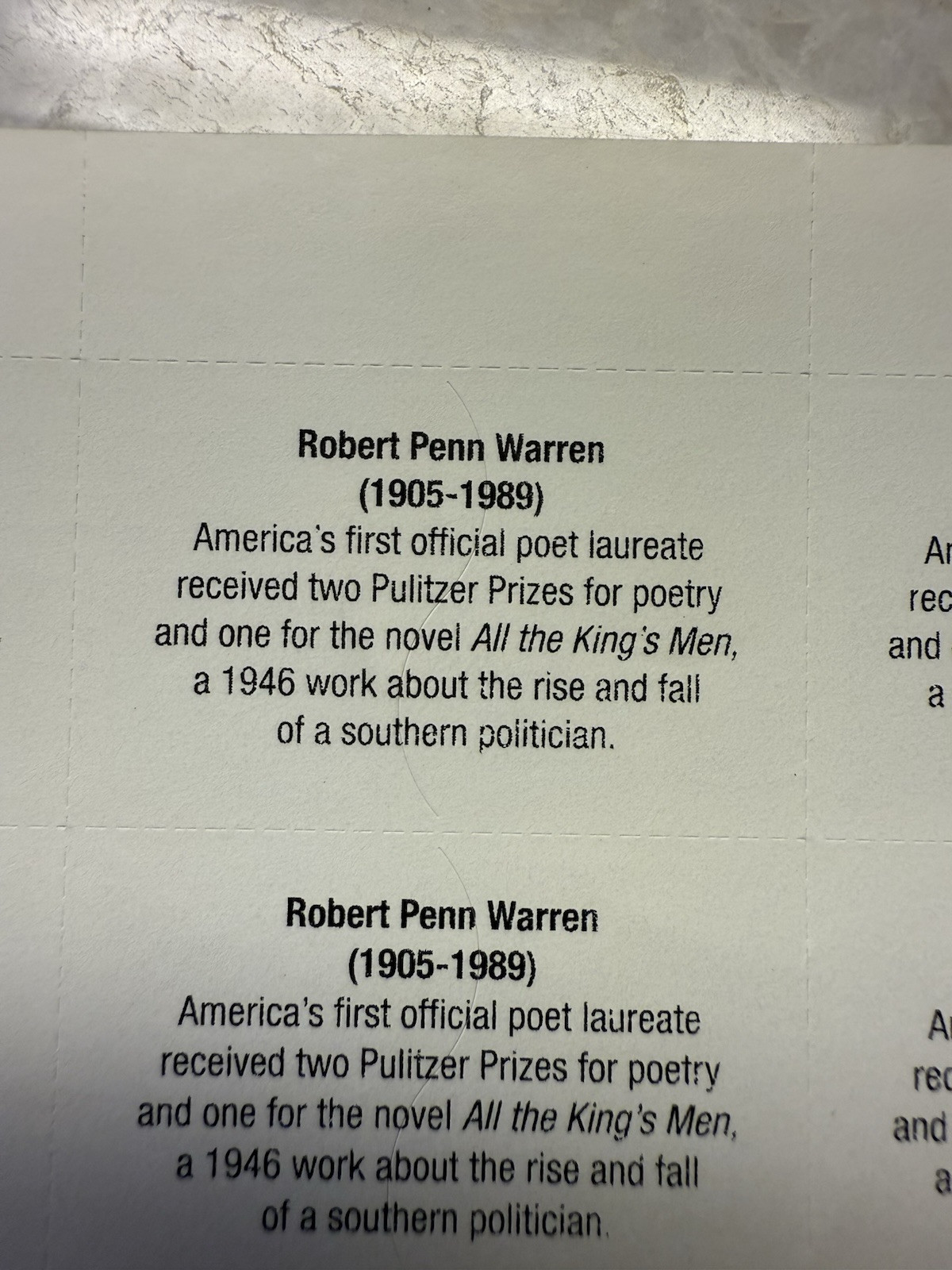 2004 US Scott #3904 37c Robert Penn Warren, Writer, Sheet of 20 MNH