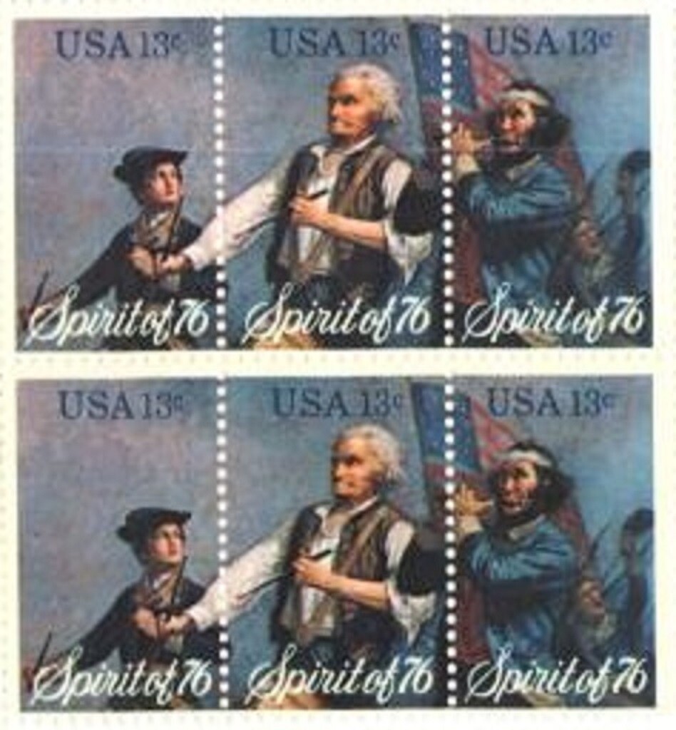 SPIRIT OF 76–Block of 6 Collectible Unused 1976 Stamps–FREE SHIPPING