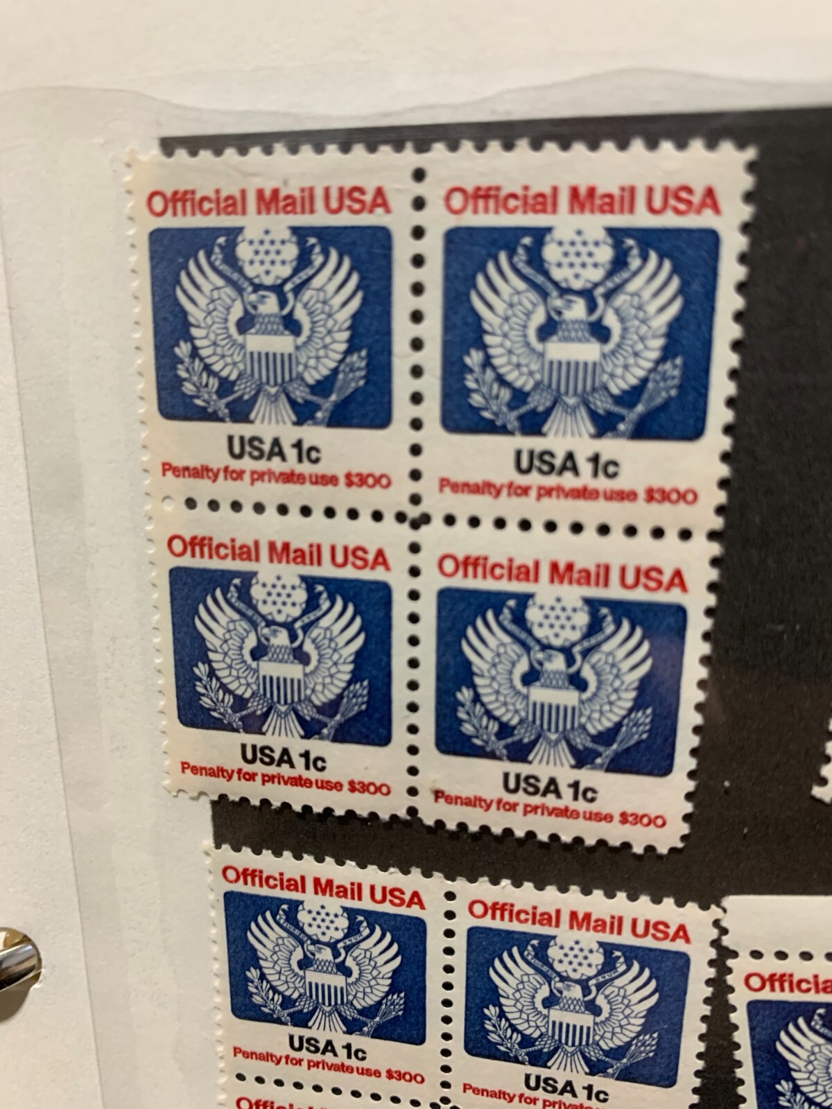 Official Mail 1983 1 Cent Scott O127 4x Block (16 pcs) Unused