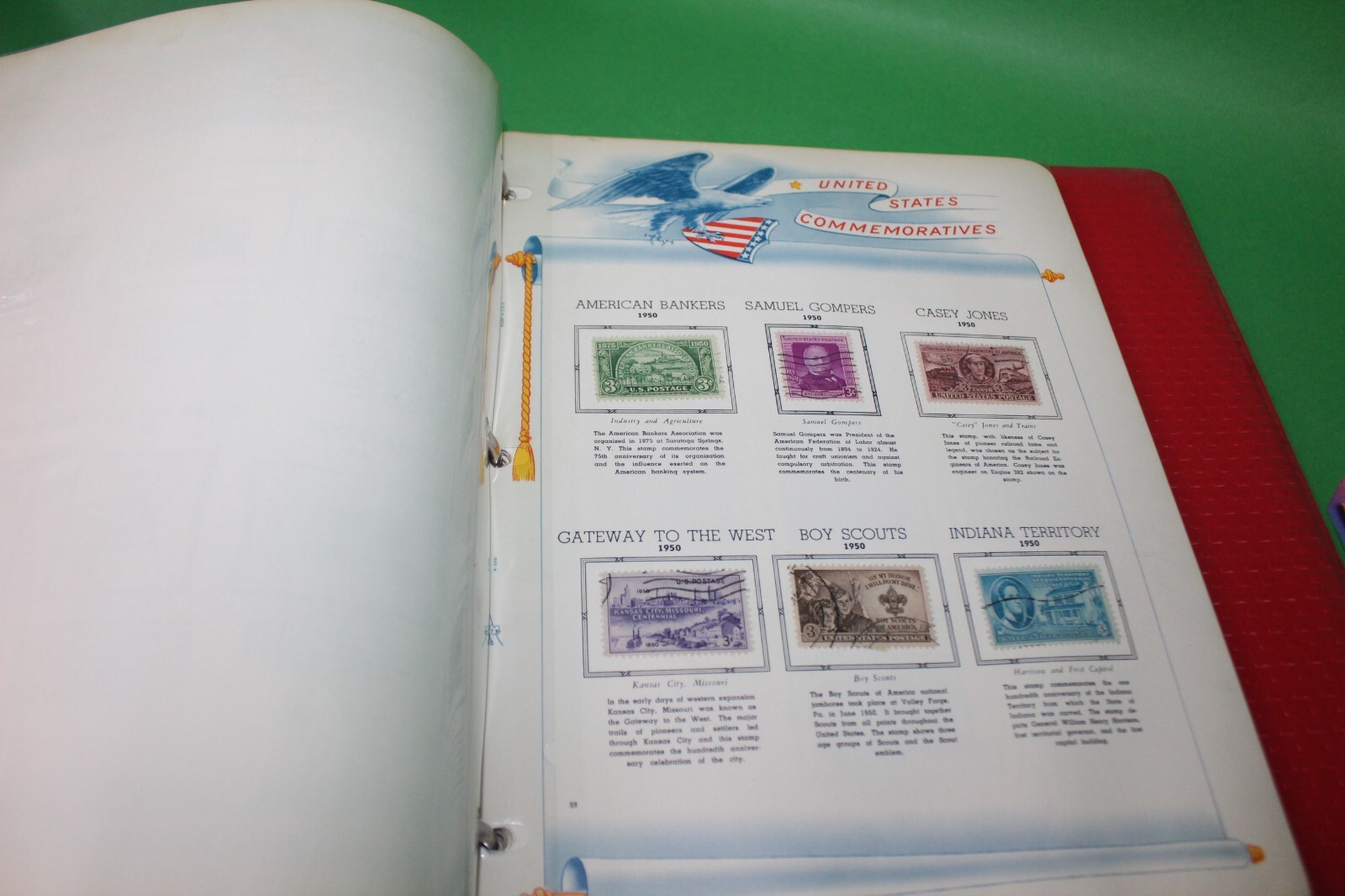 White Ace Historical Album Commemorative Stamps 1961 The Washington Press 60+ Pg