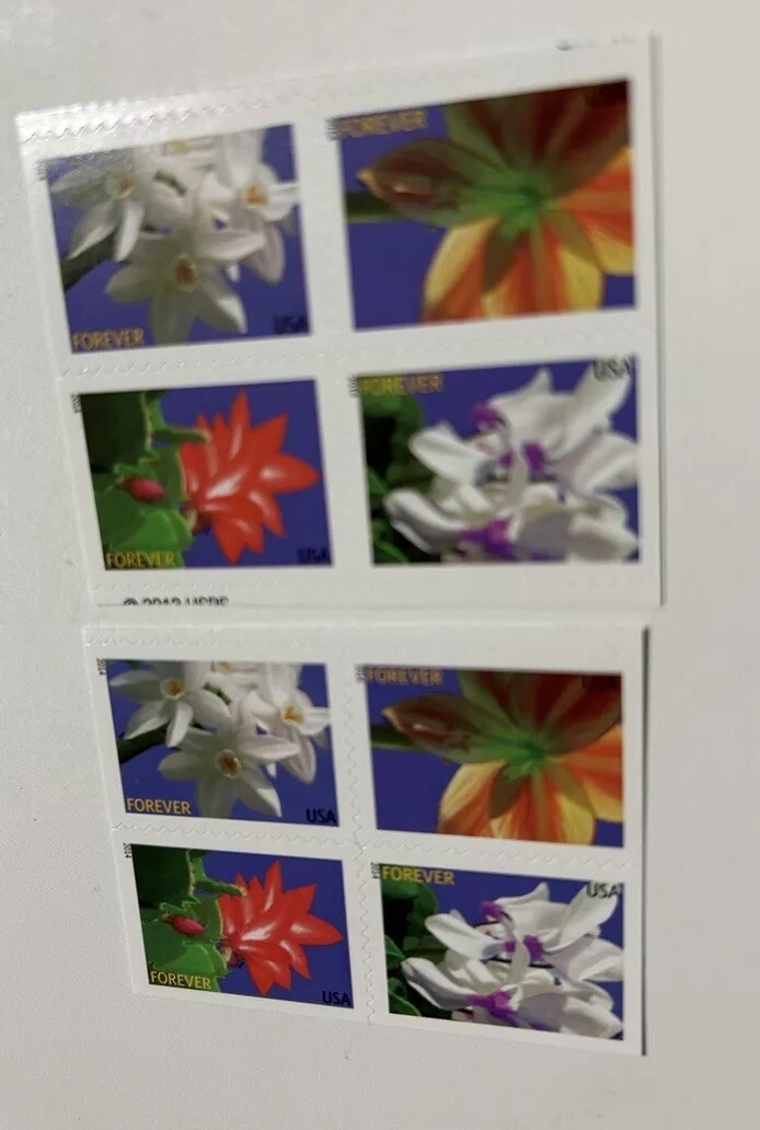 2014 #4862-4865 Winter Flowers 8 Forever Postage Stamps