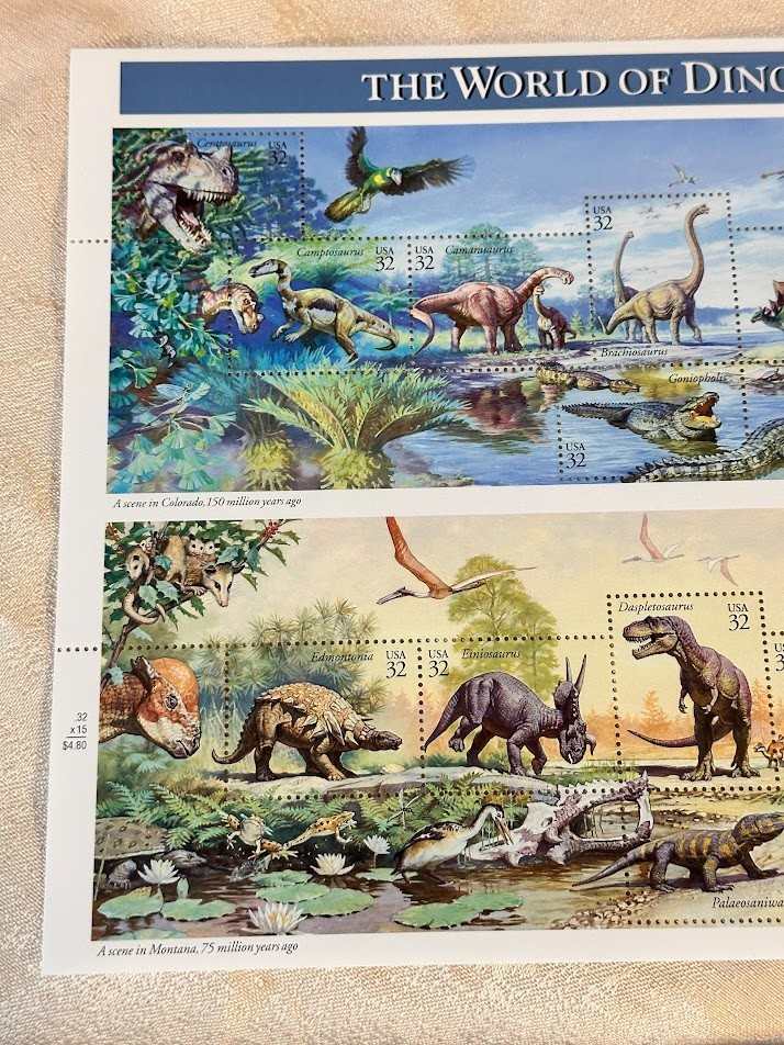 US SCOTT 3136 SHEET (PANE) OF 15 DINOSAURS 32 CENTS FACE MNH