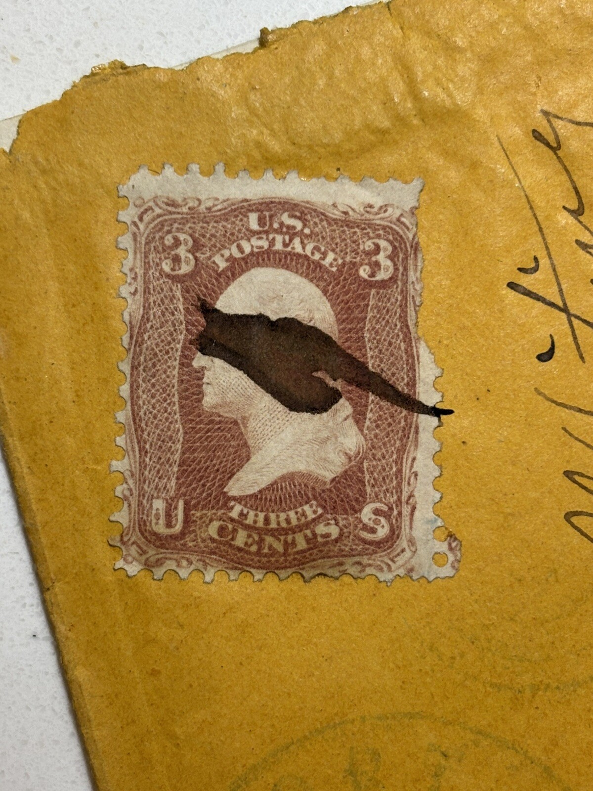 US STAMP: #64b – 1861 WASHINGTON 3 Cent – Rose Pink – On Envelope w/1866 Letter