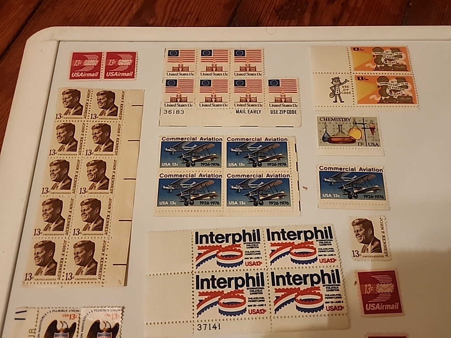 Vintage Mixed Lot of 105 Unused 13 & 6 Cent U.S. Post Office Postage Stamps