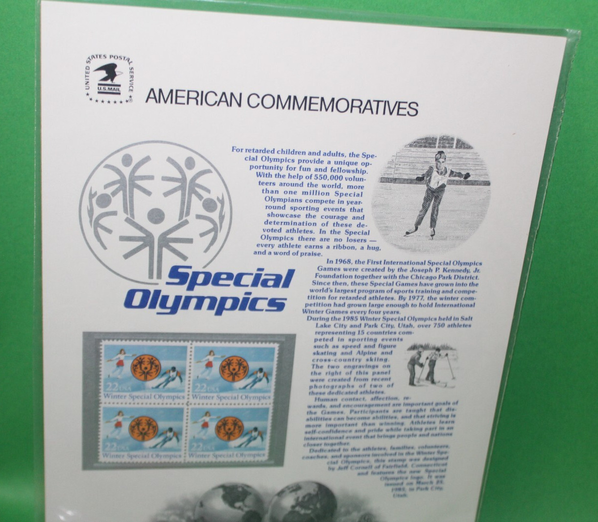 American Commemoratives Winter Special Olympics USPS Stamps 240 March 25, 1985