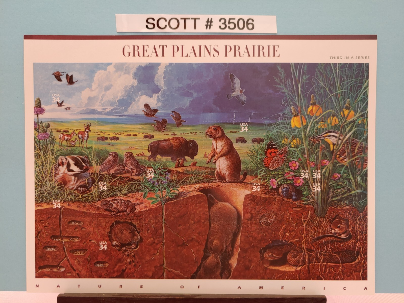 Scott # 3506 Great Plains Prairie (34 cent postage stamps)