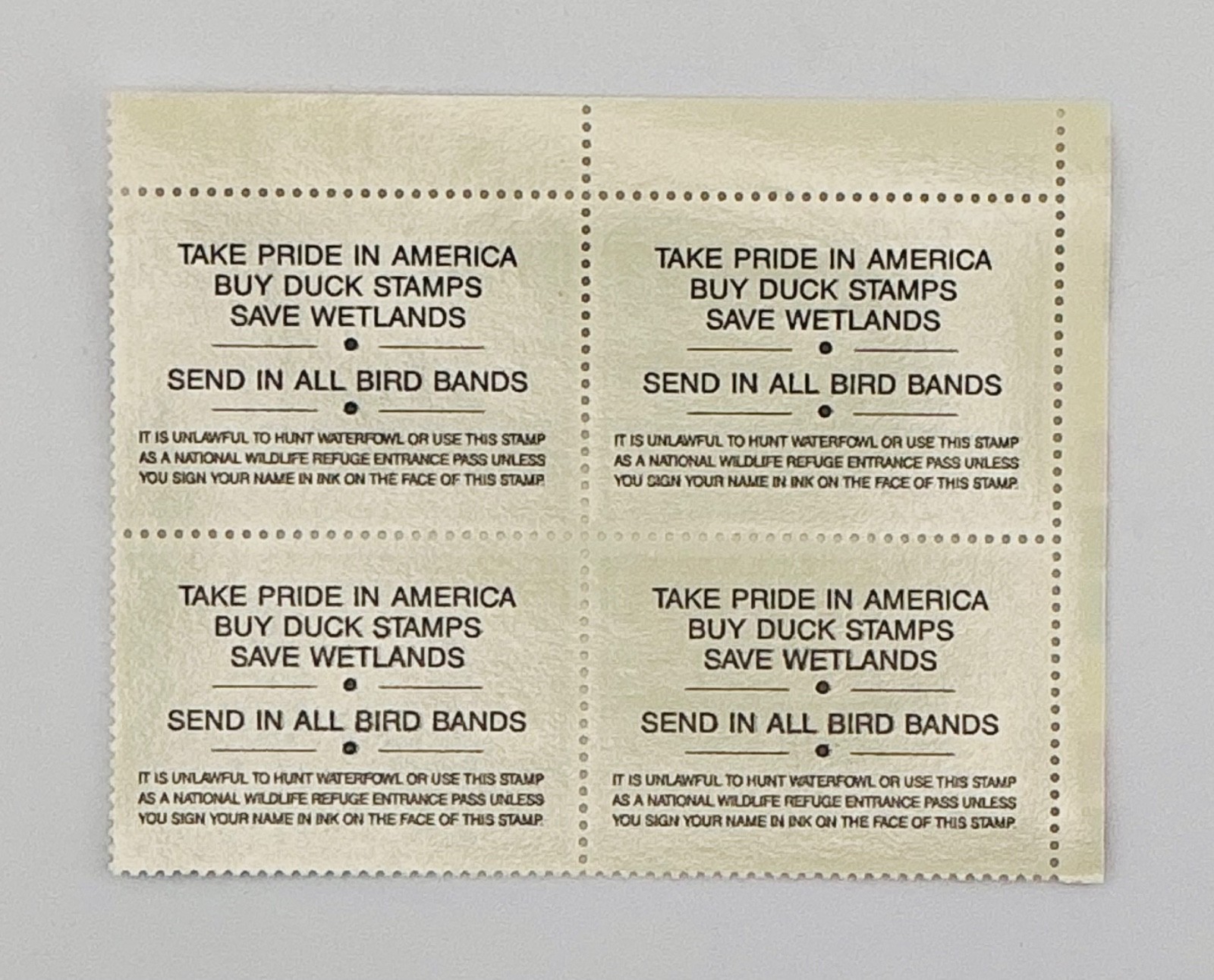 1991 US Federal Scott #RW58 King Eiders Block of 4 MNH