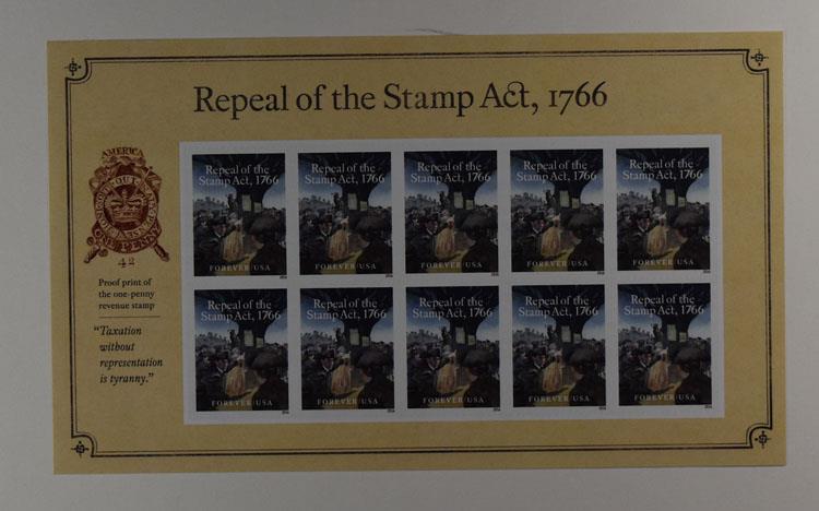 US SCOTT 5064 PANE OF 10 REPEAL OF THE STAMP ACT 1766 FOREVER STAMPS MNH