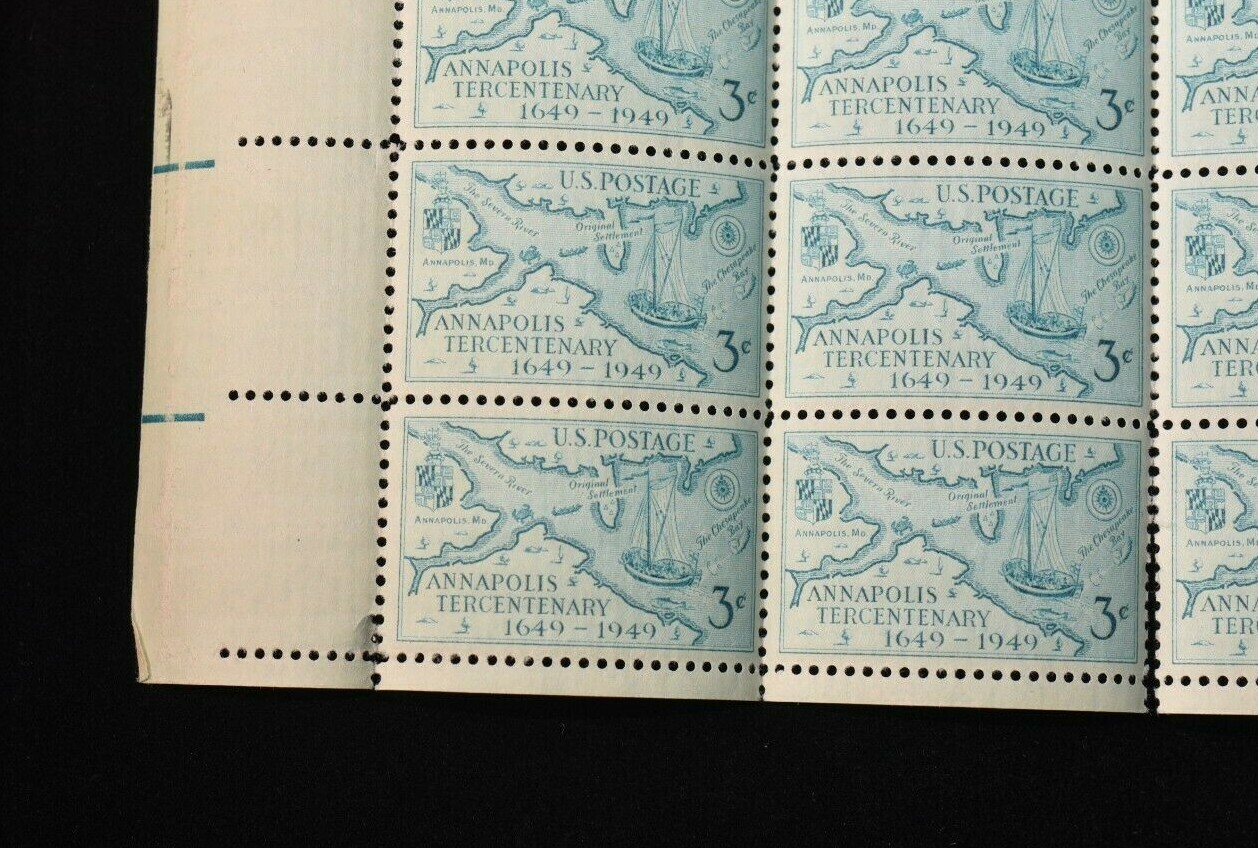 SCOTT 984 45 ANNAPOLIS TERCENTENARY STAMPS 3 CENT FACE MNH