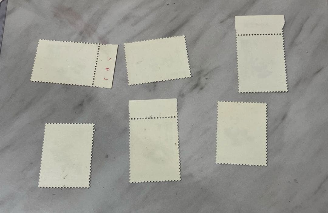 Unused Chinese Stamps 1973 Giant Panda Complete Set of 6, Part with Perforation