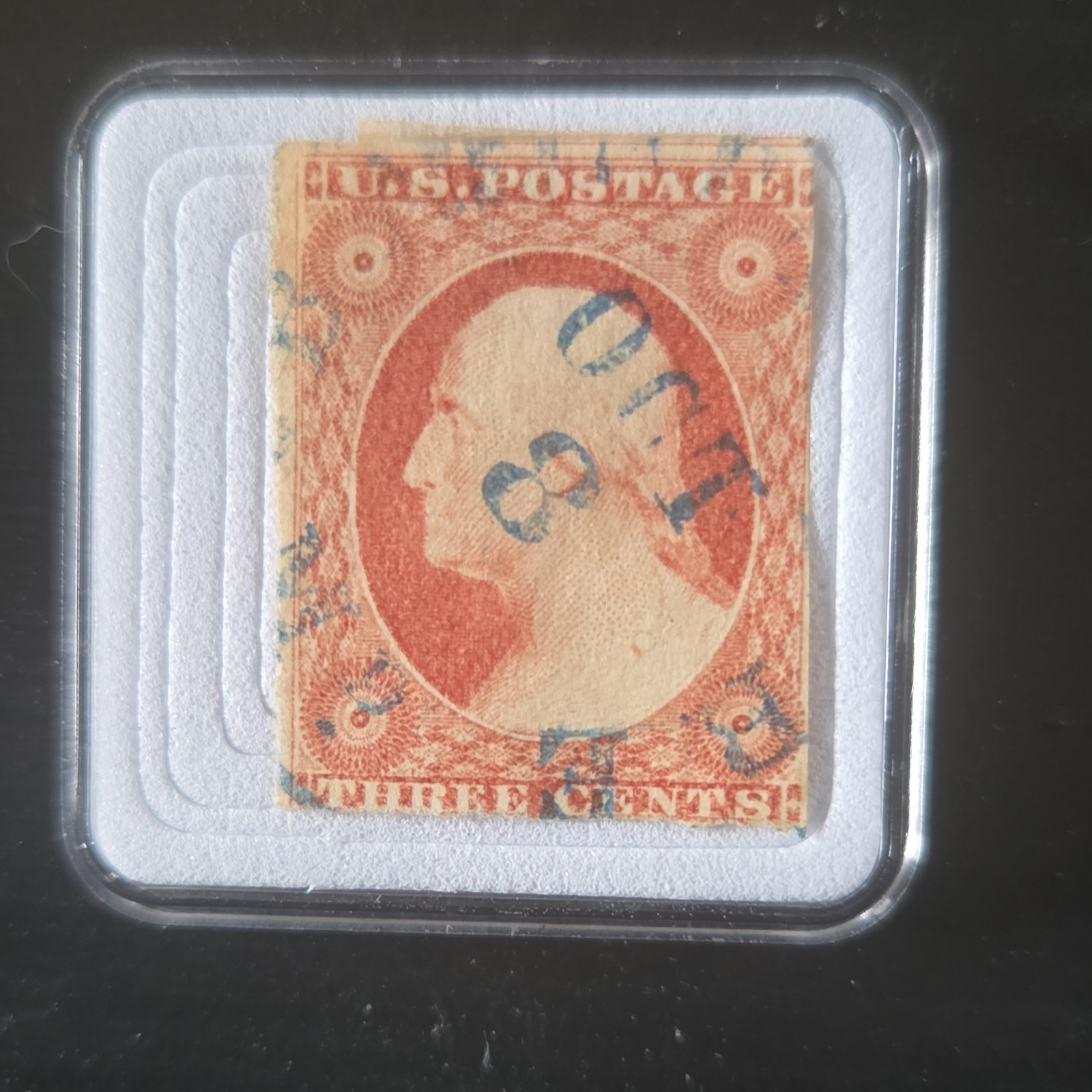 U.S. Postage Stamp 1851 3 Cents Washington Used Single #11