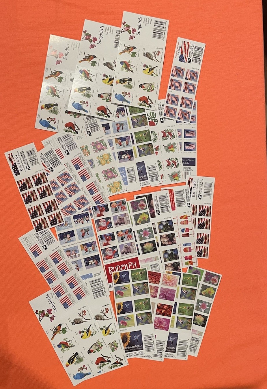 Huge USPS Forever Stamps 25 Booklets Of 20(500) PCS FV $390 MNH Unused
