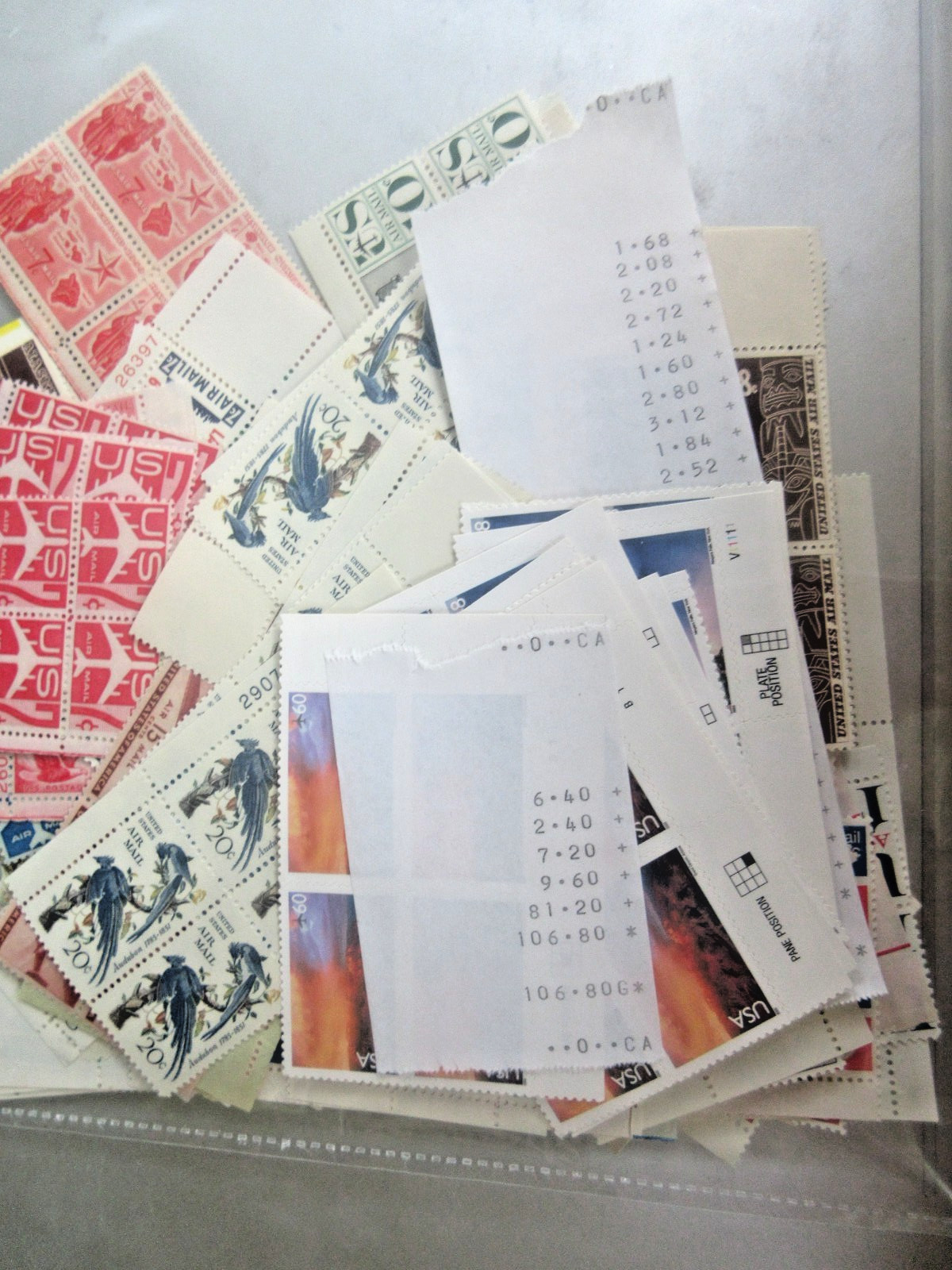 Mint NH United States Airmail Plate Blocks W/ Face Value of $176.70 under 75 %