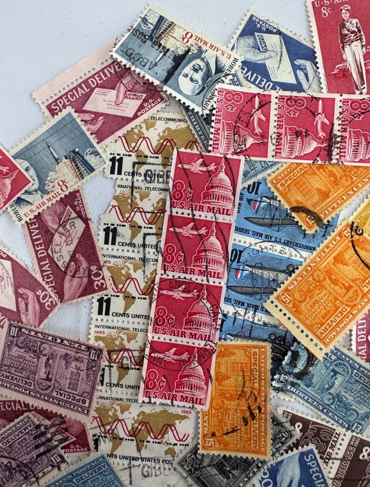 Vintage US Airmail and Special Delivery Stamp Lot 100+ Used Transportation