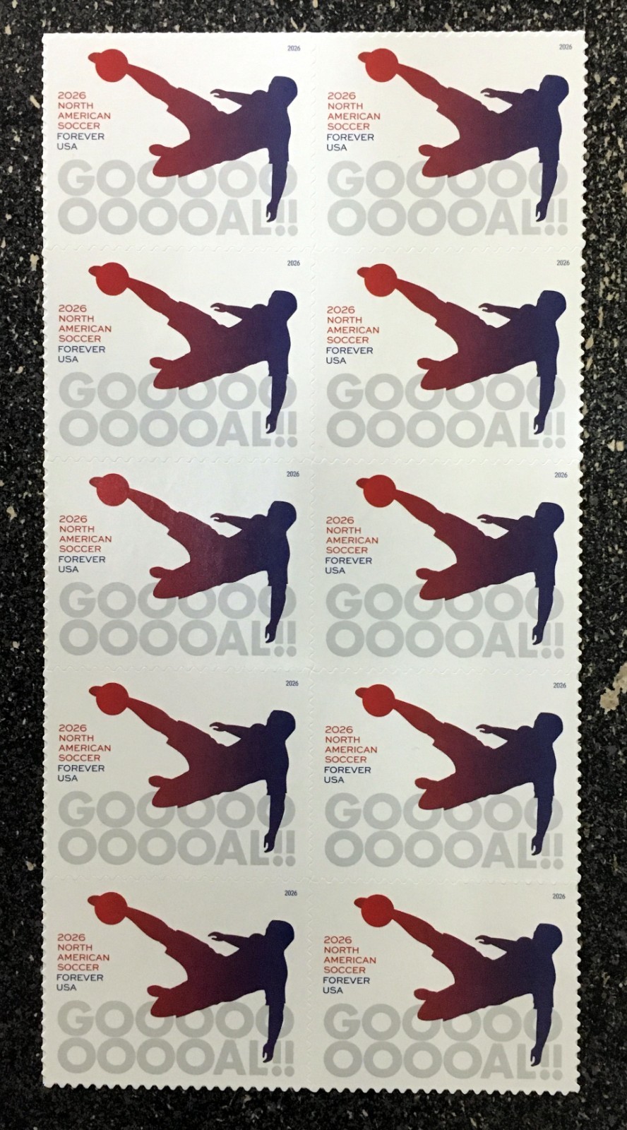 2026USA Forever North American Soccer – Block of 10 From Sheet mint