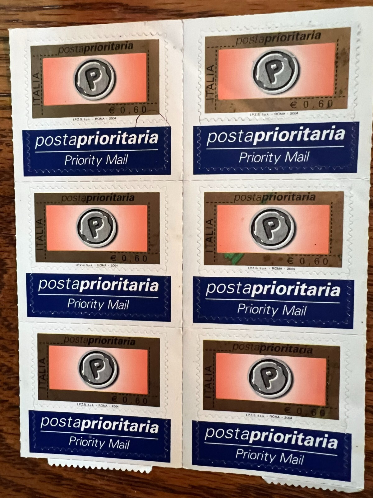 2004 Republic Priority Post 0.60 Euro Orange Black Gold Grey No. 2770B MNH**