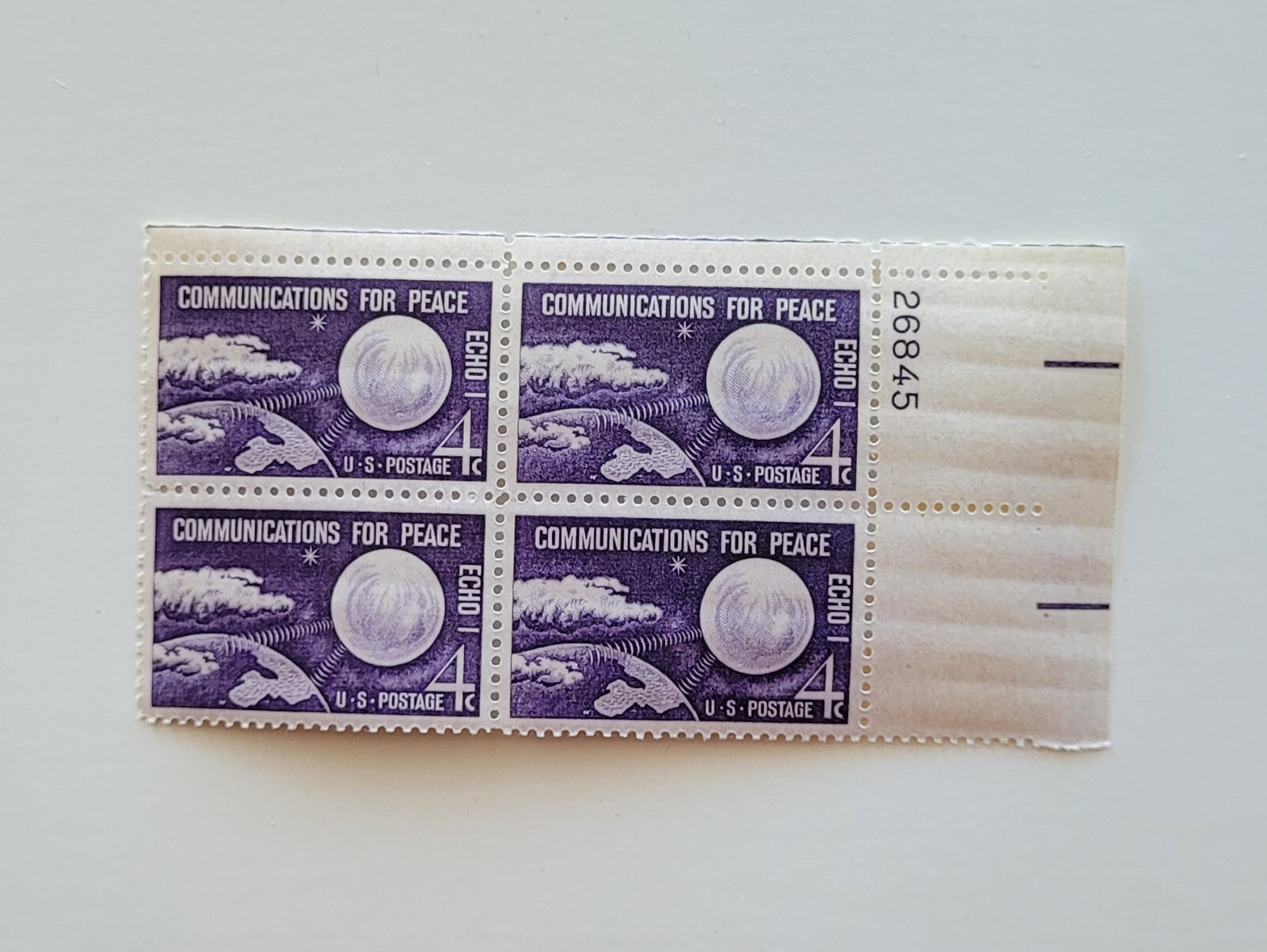 1960 US Stamp Echo 1 Communications For Peace 4c Mint Block of 4 Sc #1173 MNH OG