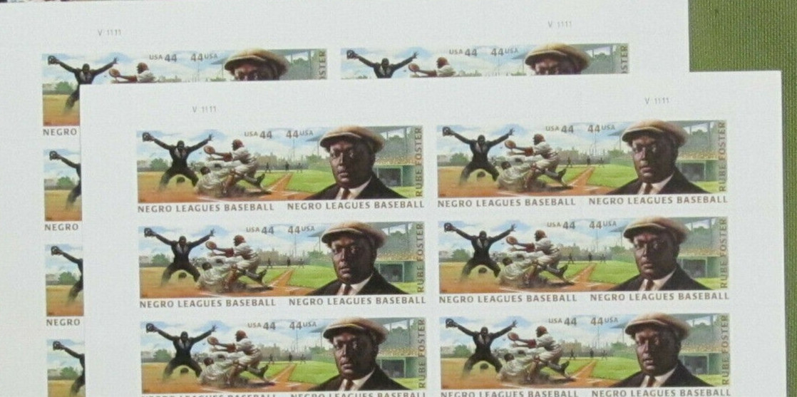 Two Sheets x 20 = 40 of NEGRO LEAGUES BASEBALL 44¢ US Stamps USA Sc # 4465-4466