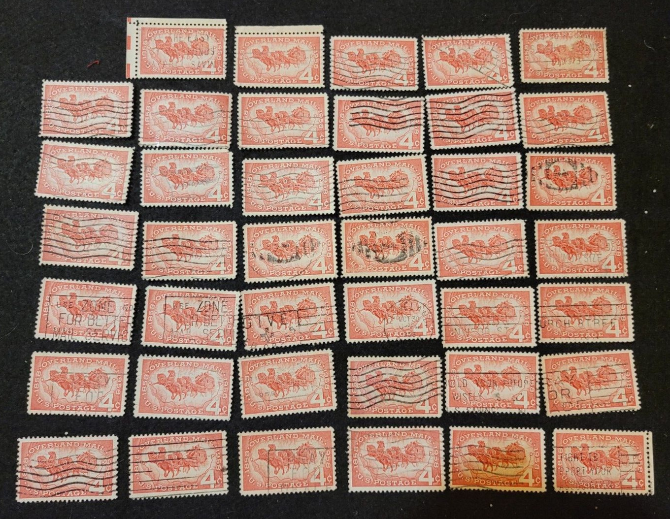 # 1120 – 1958 4¢ Overland Mail ~ Used 1 Stamp + 2 FREE Stamps