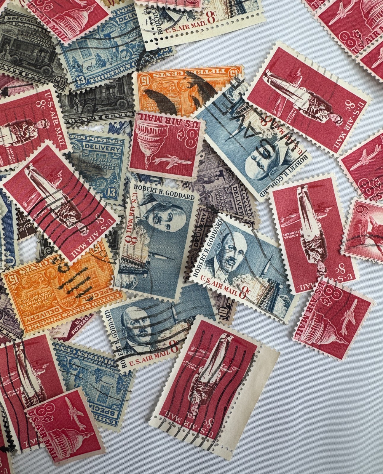 Large Vintage US Airmail and Special Delivery Stamp Lot 150+ Used Transportation