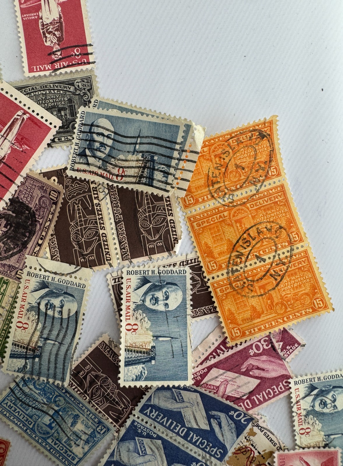 Vintage US Airmail and Special Delivery Stamp Lot 100+ Used Transportation