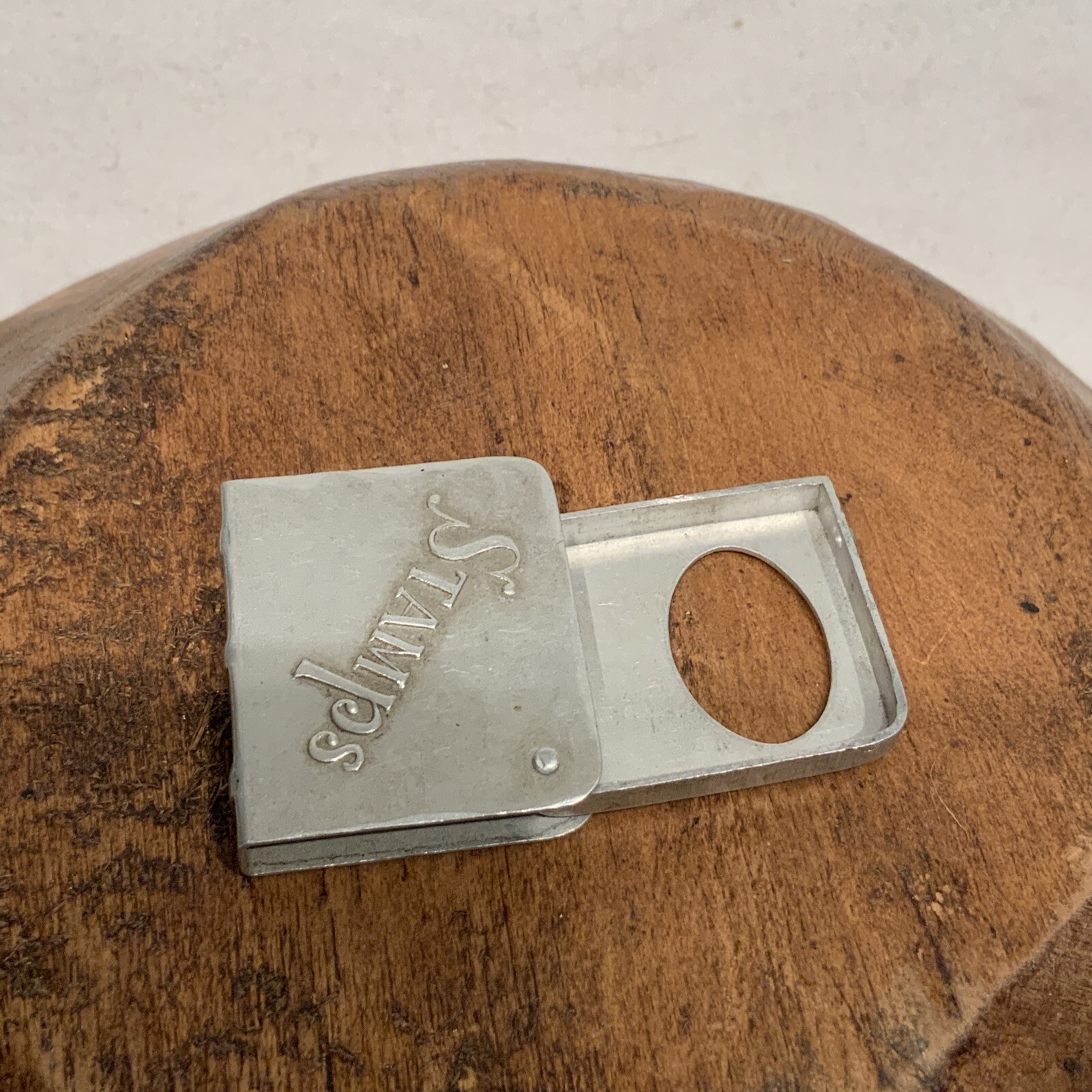 Antique Aluminum Postage Stamp Vesta, Safe, Box Engraved F.L. Atlantic City