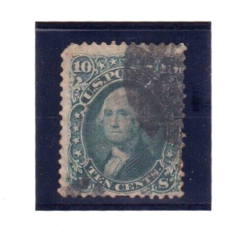 USA Stamps 1861 Scott # 68 Washington 10 Cent Yellow Green Hinged Used