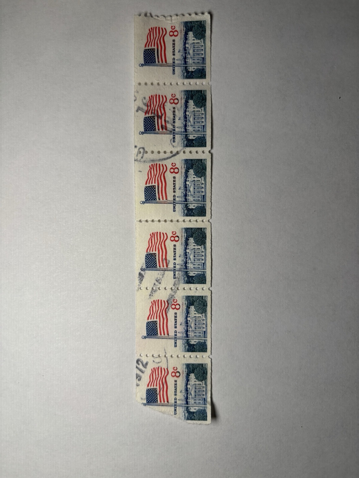 6 Count United States 8c Stamps With White House And American Flag