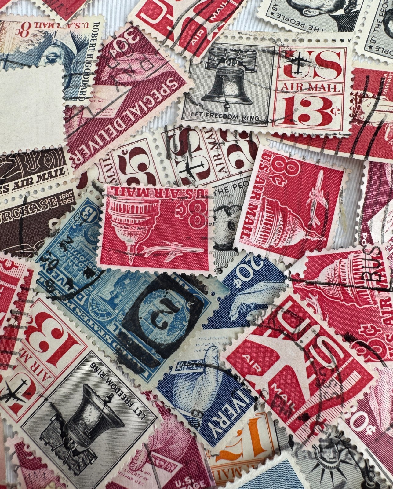Vintage US Airmail and Special Delivery Stamp Mixture Lot 1940s-1960s Used