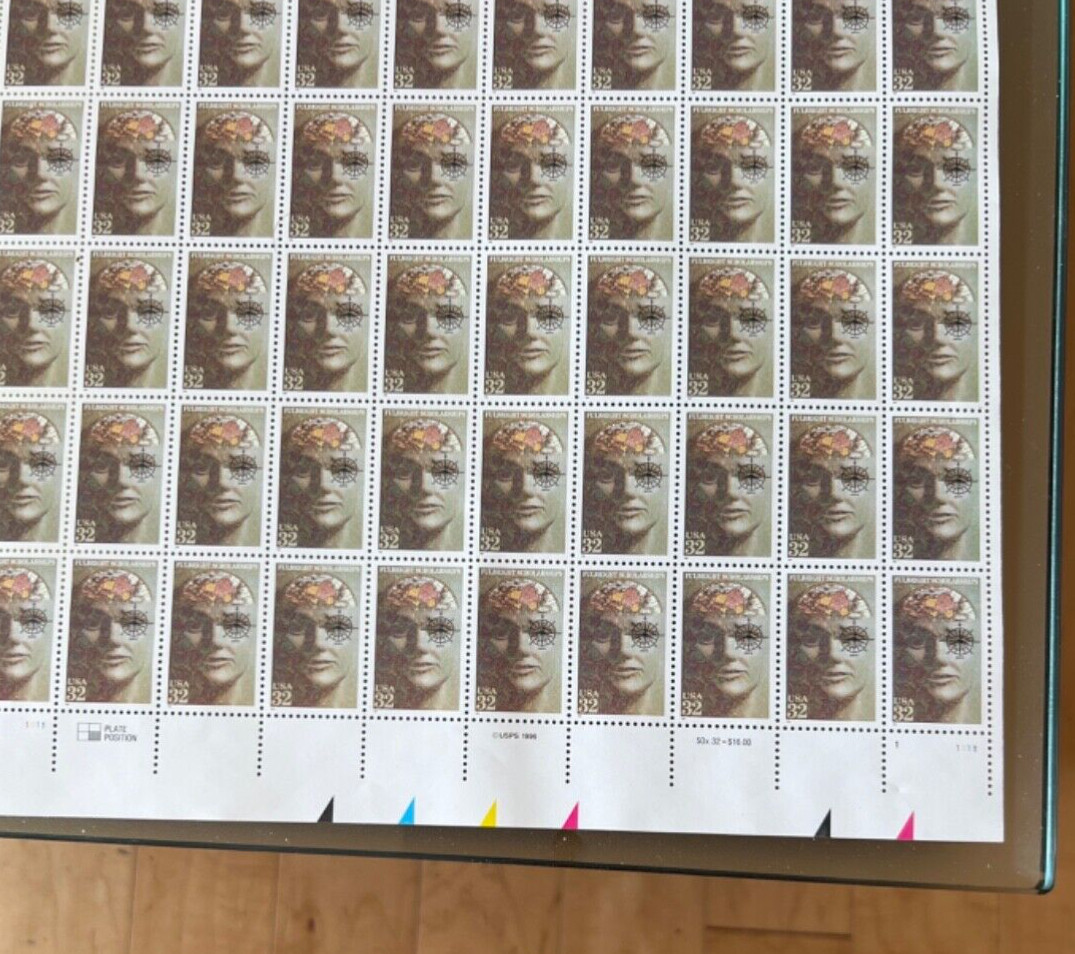 See Photos. US SC 3065 PANE OF 50 FULBRIGHT SCHOLARSHIPS STAMPS 32 CENT FACE MNH