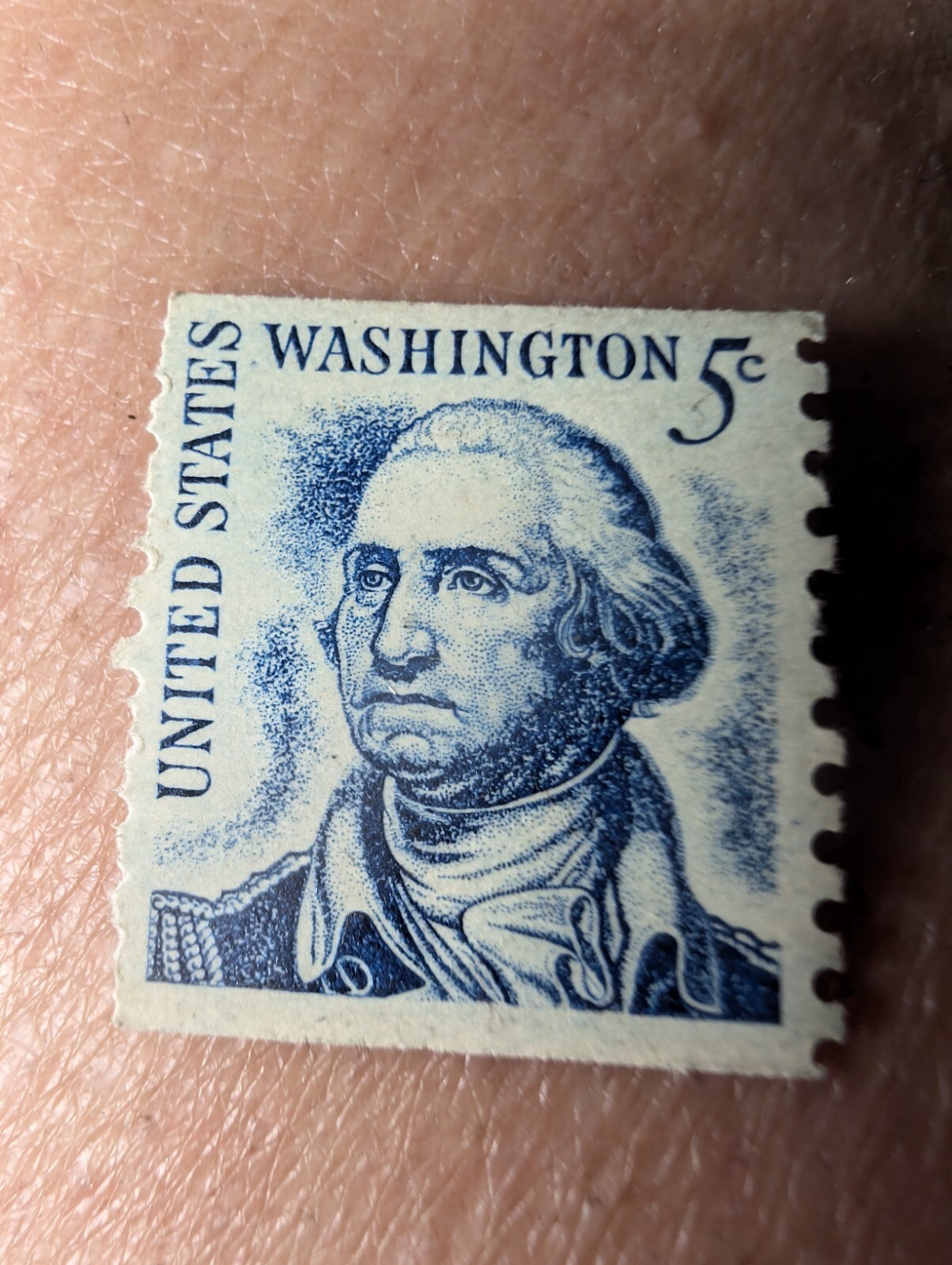 Vintage USA United States Blue George Washington 5 Cent Postal Stamp Not Used!