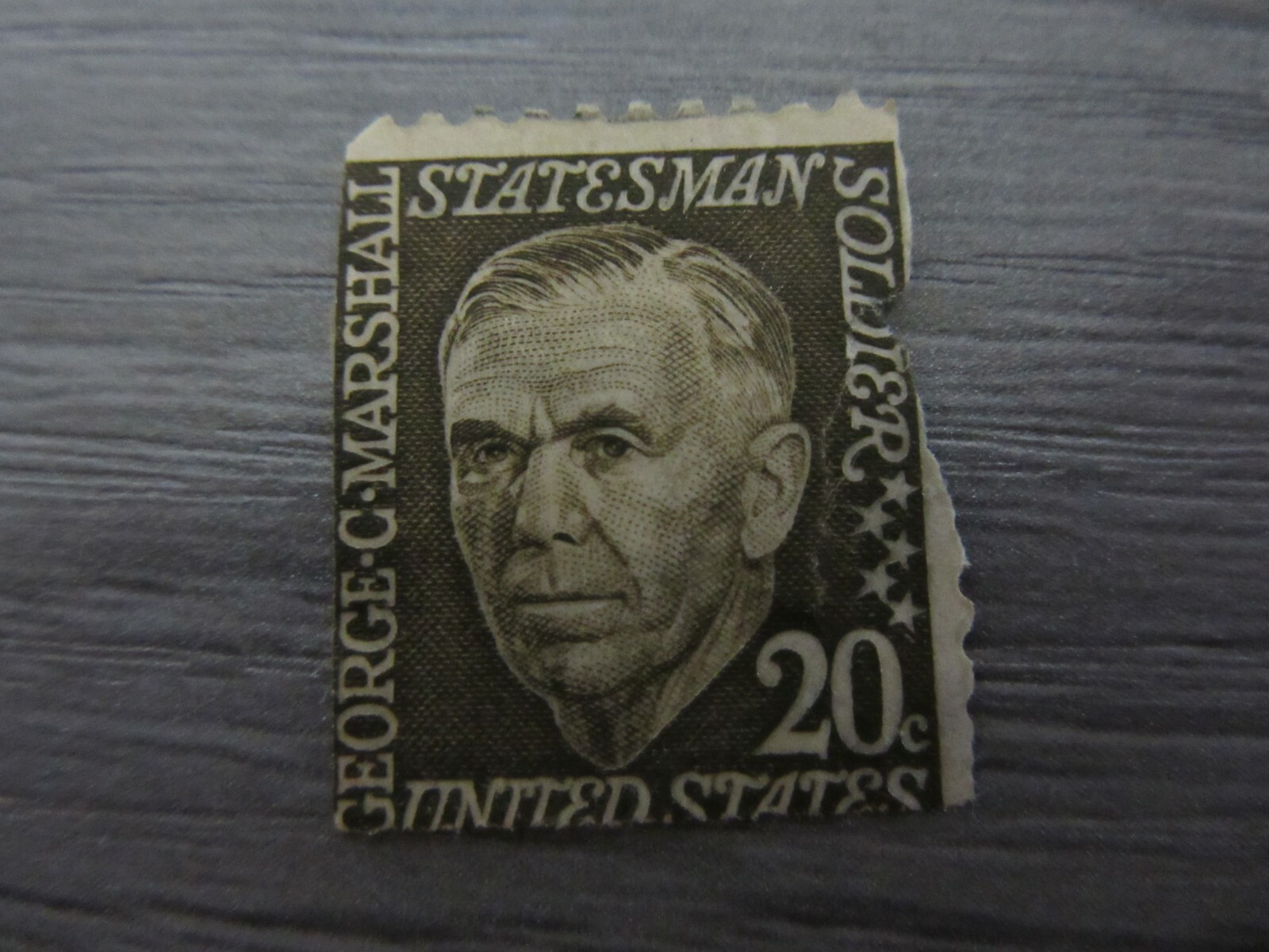 US George C Marshall, Statesman, Soldier Stamp – 20 cents 