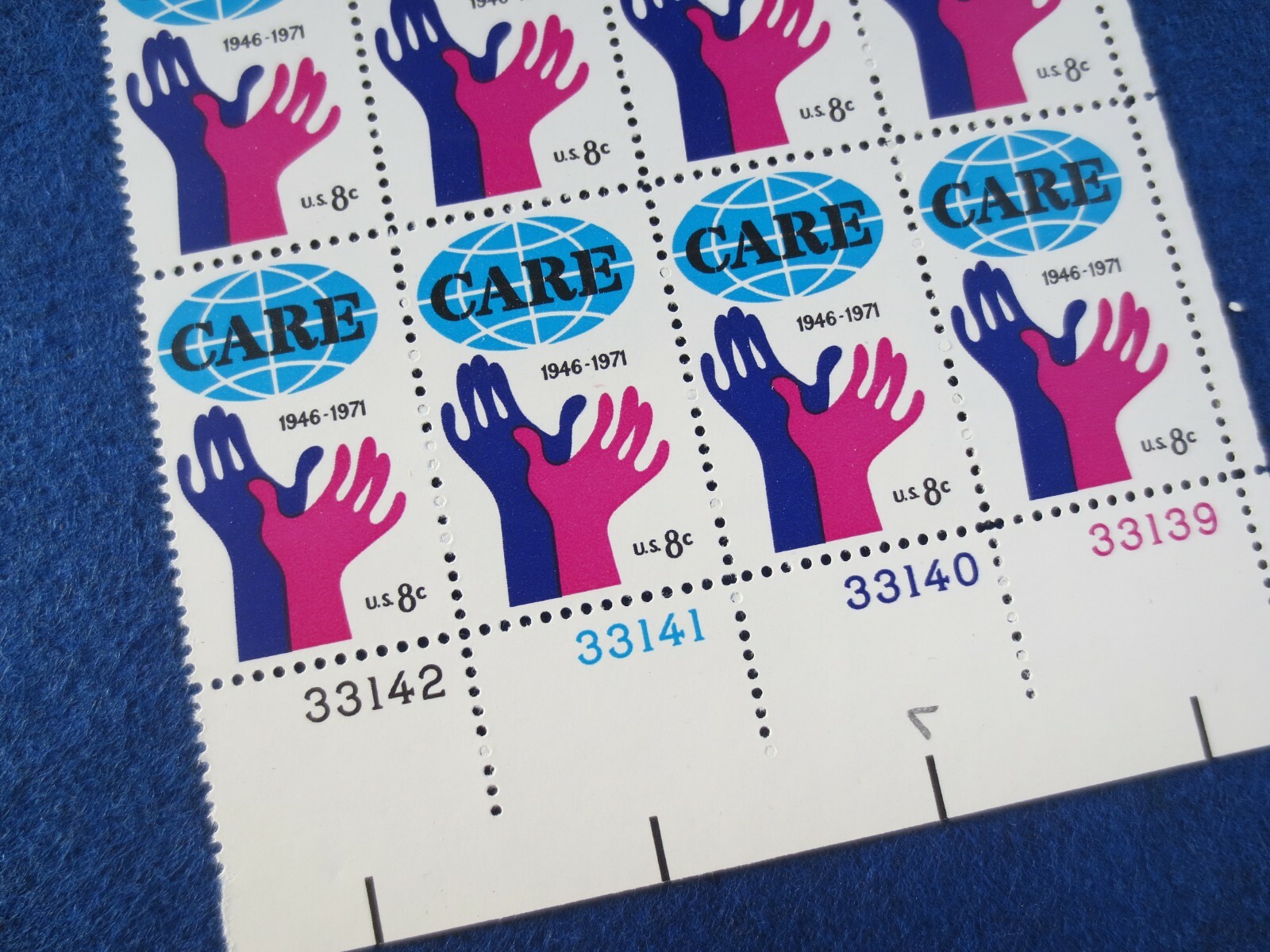 DOC Scott #1439 CARE 8¢ 1971 Sheet of 20 Stamps MNH
