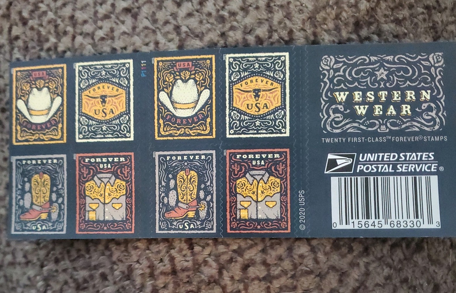 Scott #5615-5618b Western Wear Booklet of 20 Forever Stamps