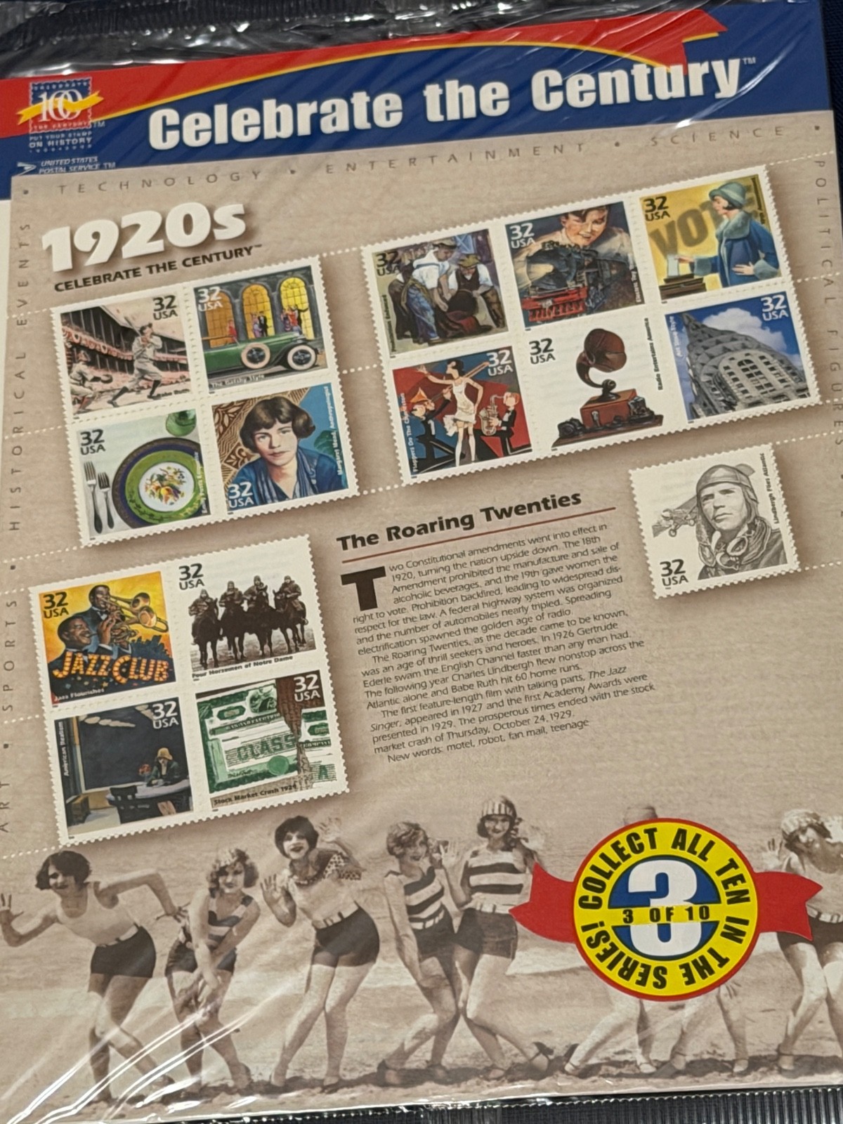 CELEBRATE THE CENTURY 1900-1990. Complete 10 Sheet Set US Stamps USA -unopened