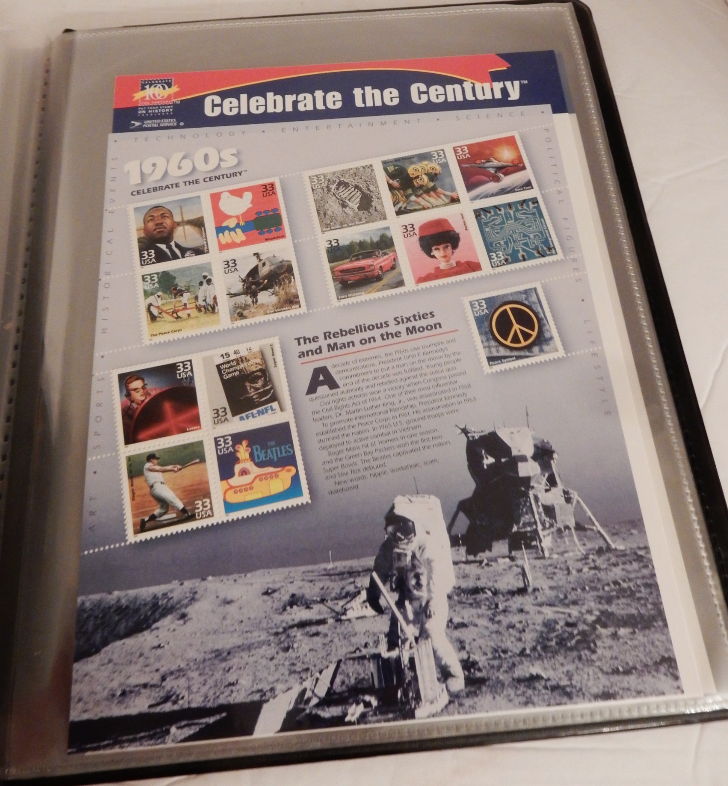 Mint CELEBRATE THE CENTURY 1900-1999 Complete 10 Sheet Set US Stamps/Booked
