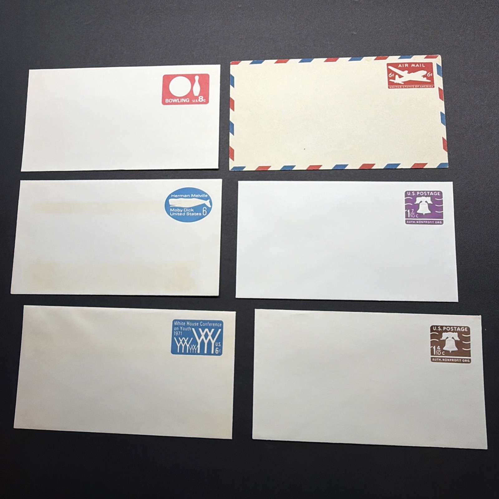 Vintage USPS Postal Stationery Stamped Envelopes Mint MOBY DICK TENNIS MORE