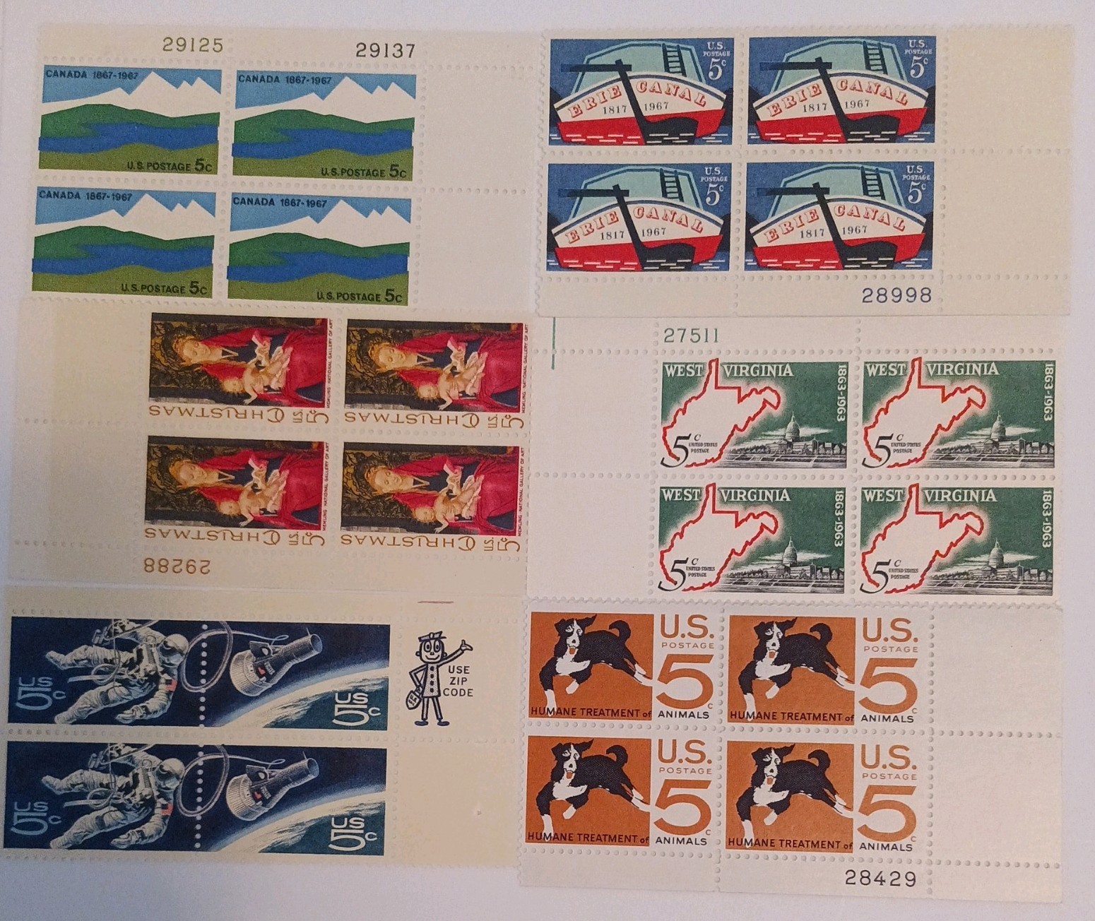 Lot of Unused 5 Cent Stamps, Vintage Five Cent U.S. Postage Stamps lot 6