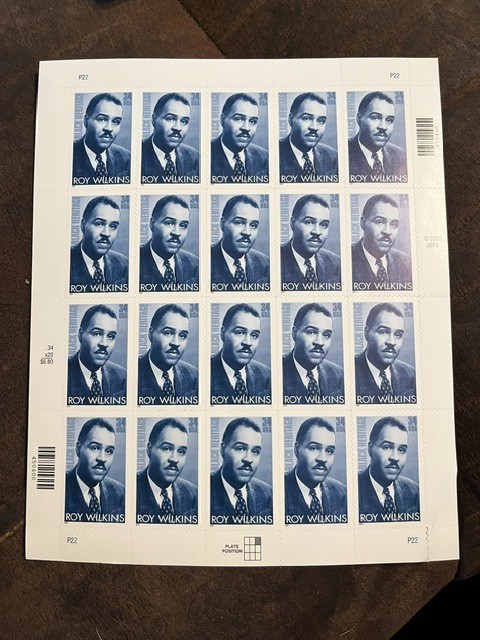 Scott #3501. 34c Black Heritage – Roy Wilkins sheet of 20. MNH. free shipping