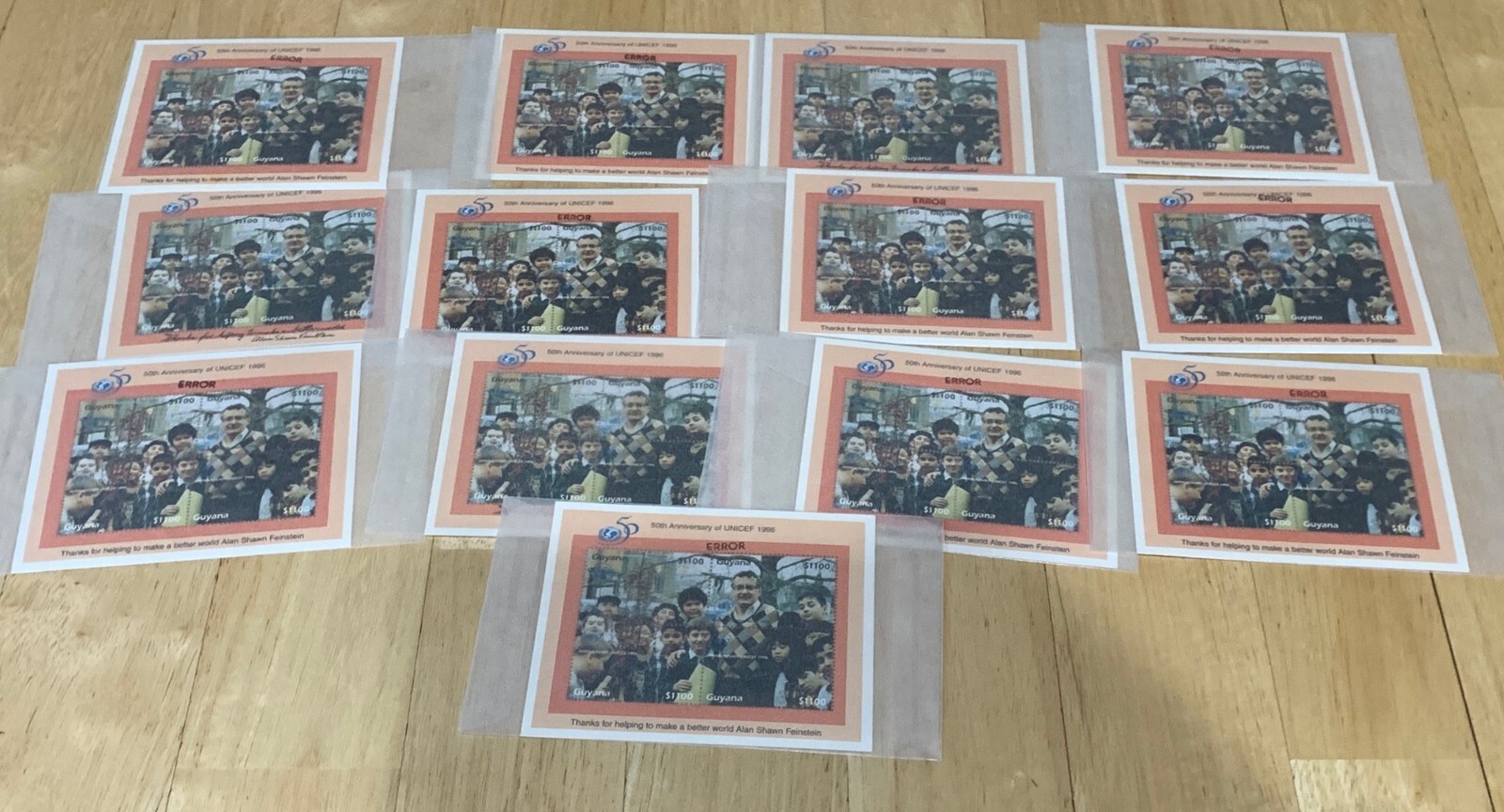1996 UNICEF Commemorative Stamps From The Feinstein Foundation. Some Marked…