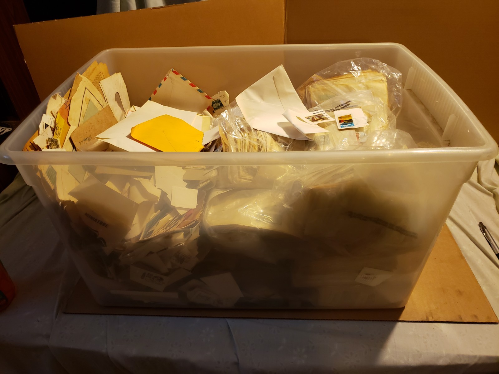 66Qt Tote Full Of All Kinds Of Postage Stamps Old/New Used And Unused LOOK!