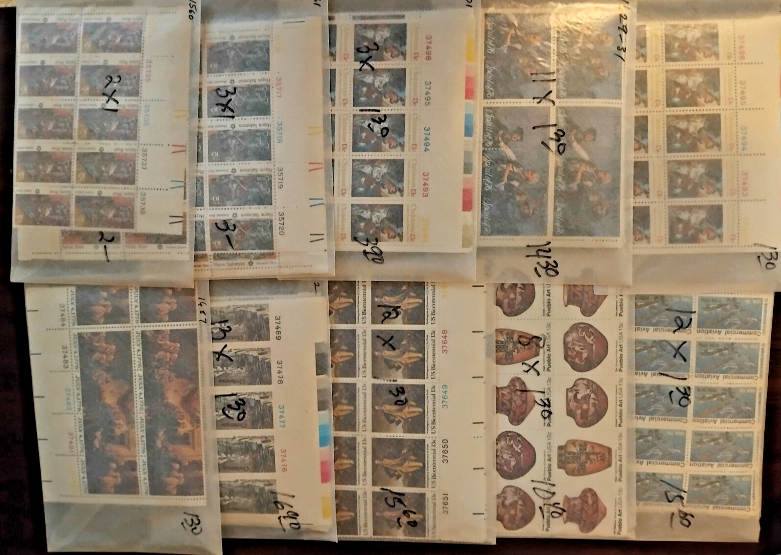 US Plate Blocks from 1960’s-1970’s in quantity, Face Value $110