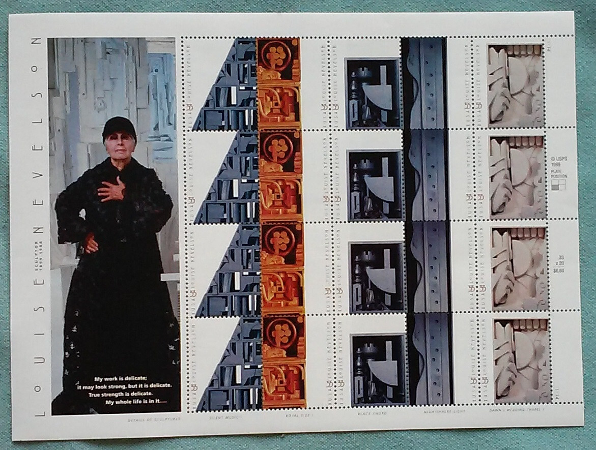 Four Sheets x 20 = 80 of Sculptor LOUISE NEVELSON 33¢ US Stamps USA # 3379-3383