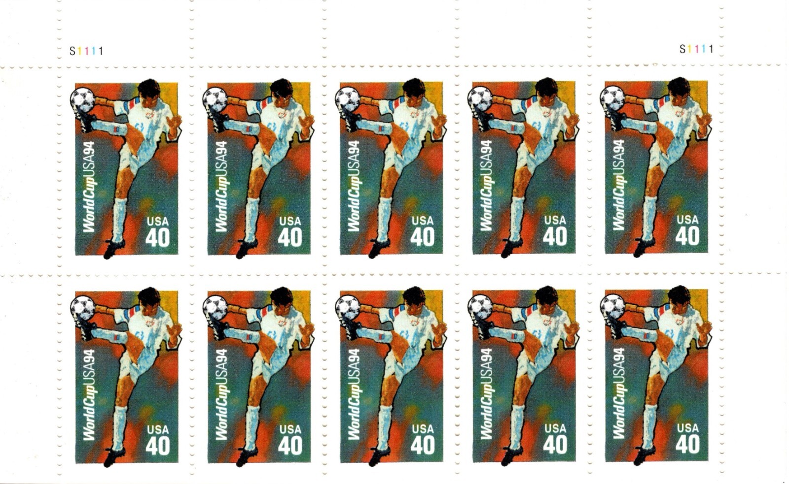 USA 1994 FIFA WORLD CUP THREE HALF SHEETS 30 STAMPS SCOTT 2834-2836 MNH