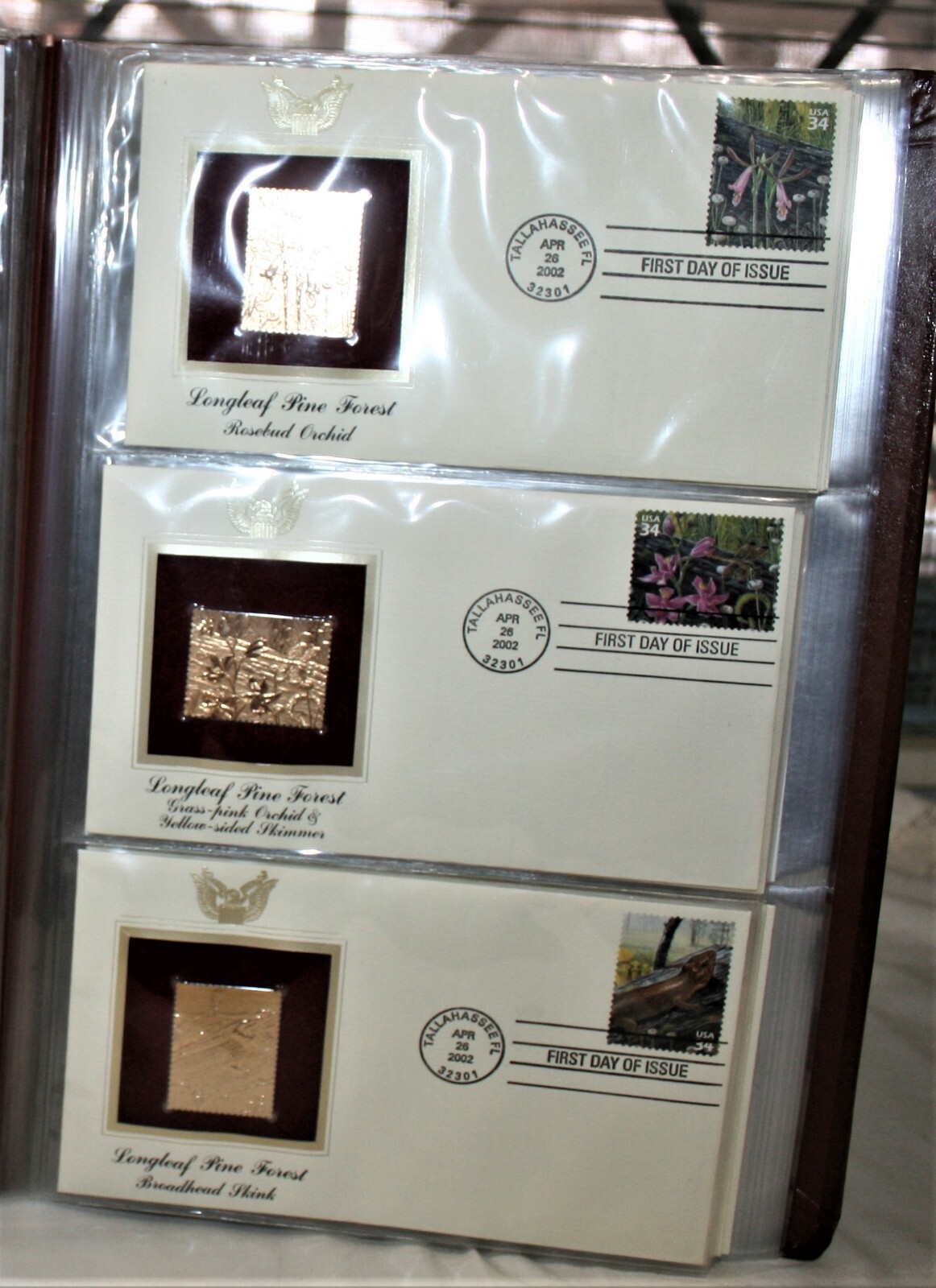 19 FIRST DAY ISSUE U.S. STAMPS 22kt GOLDEN REPLICAS BEARS FOREST WARHOL AIR MAIL
