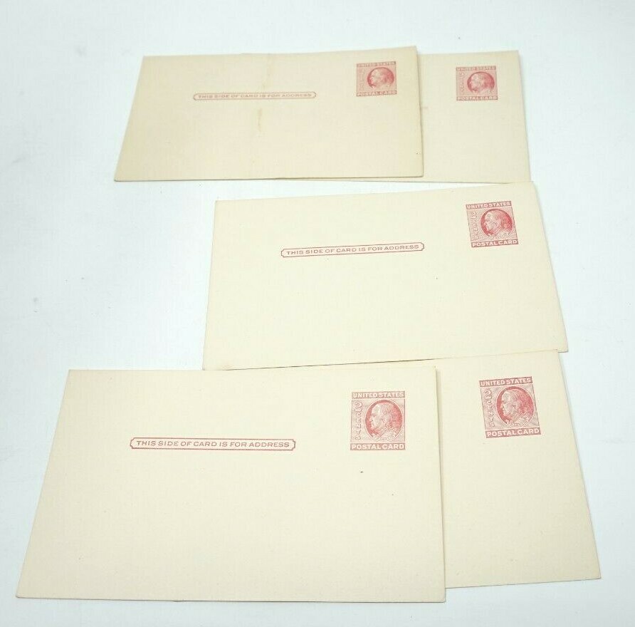 lot of 5 – 2 Cent Red Franklin Stamp Postcard