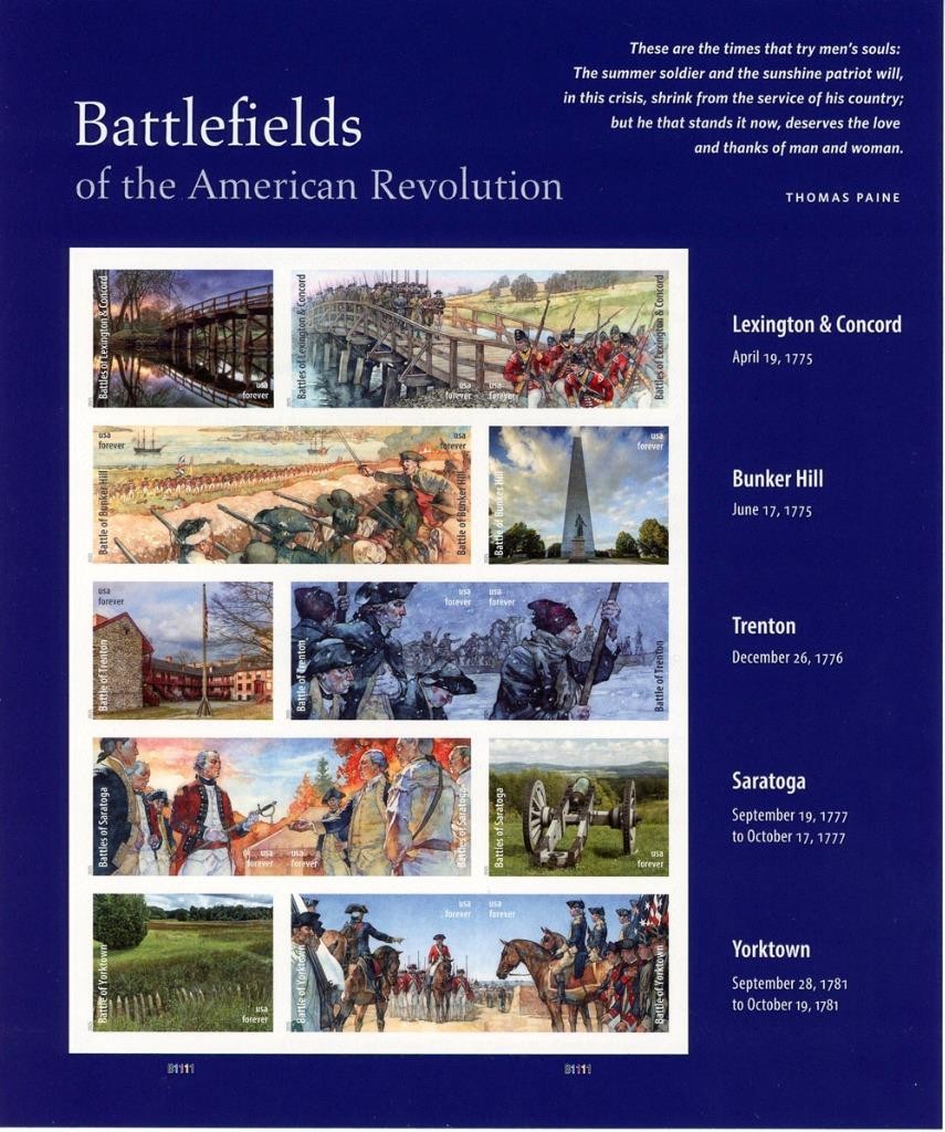 US SCOTT 5977 BATTLEFIELDS OF THE AMERICAN REVOLUTION 15 STAMPS FOREVER MNH