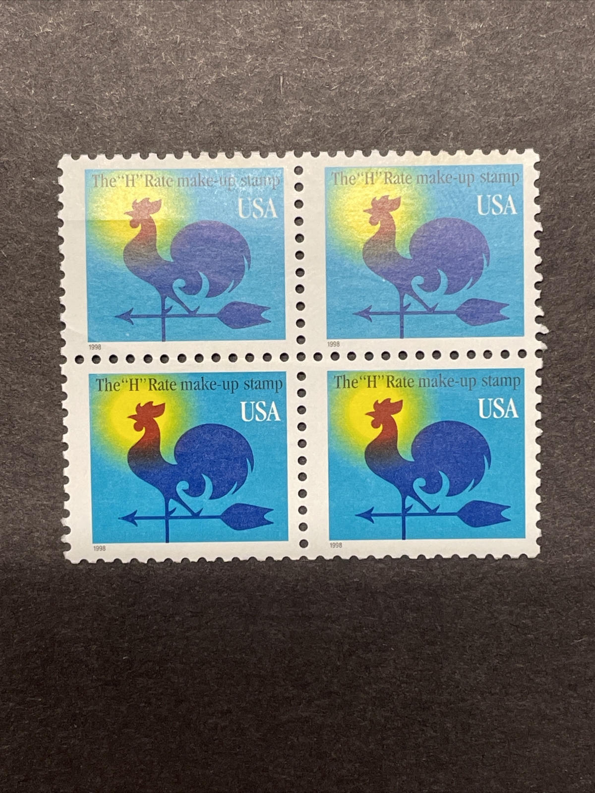 US Scott # 3257 Blk of 4; Mint; NH; OG; 1¢ Make Up Stamp; Black 1998; White USA