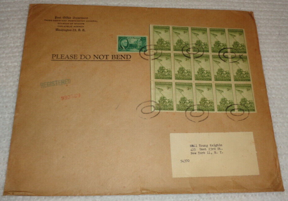 1946 Post Office Department Philatelic Agency Envelope 15 Iwo Jima Stamps
