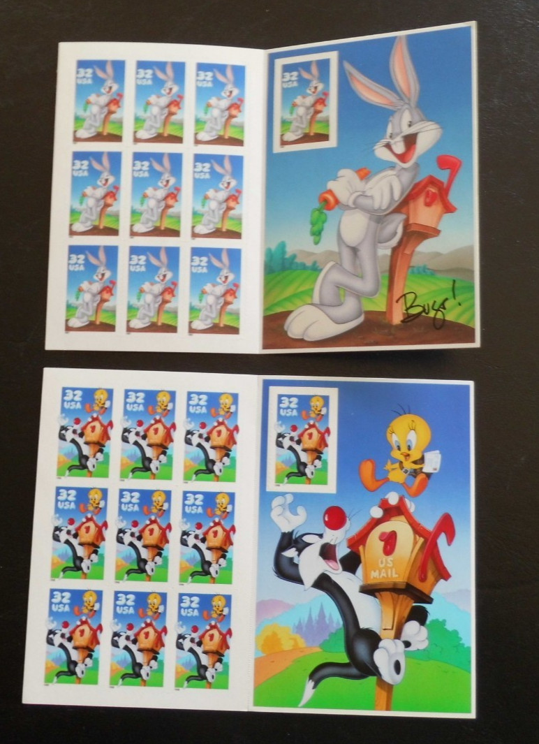 (Stamps) 2 Booklets of LOONEY TUNES Bugs Bunny Complete Set US Postage Stamp